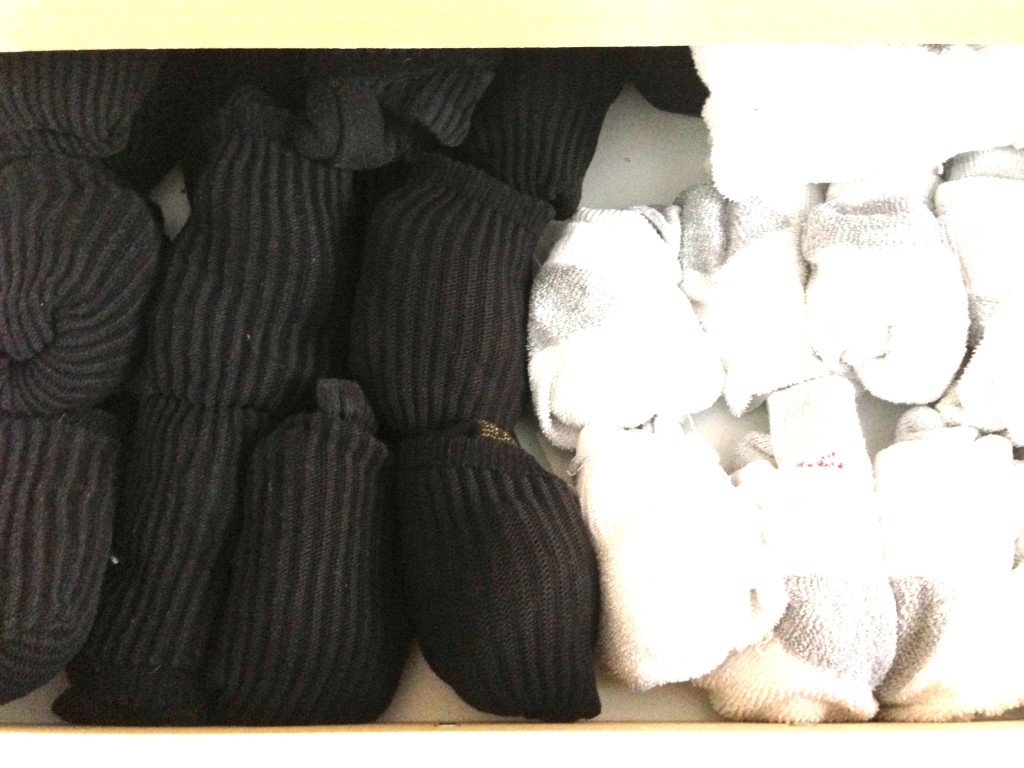 Black and white socks (and wicked exposure problem with the camera)